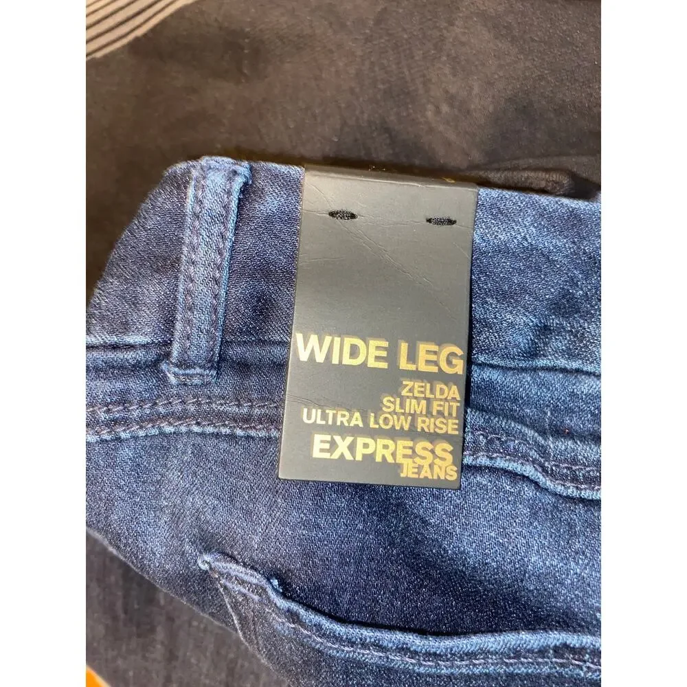 Express Zelda Wide Leg Jeans Women’s Size 6 Ultra Low Rise Dark Wash NWT $88.00 - Picture 7 of 12